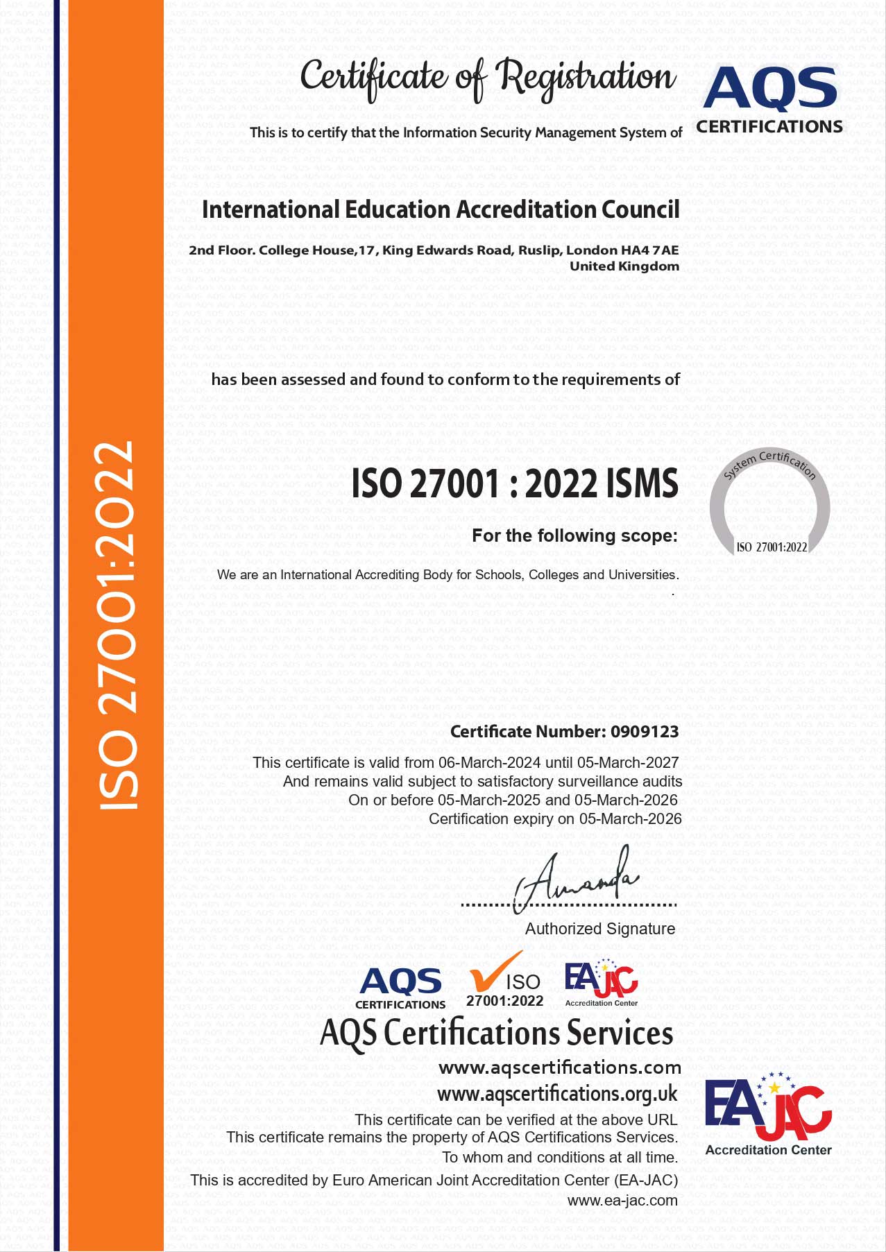 ISO 27001 : 2022 ISMS